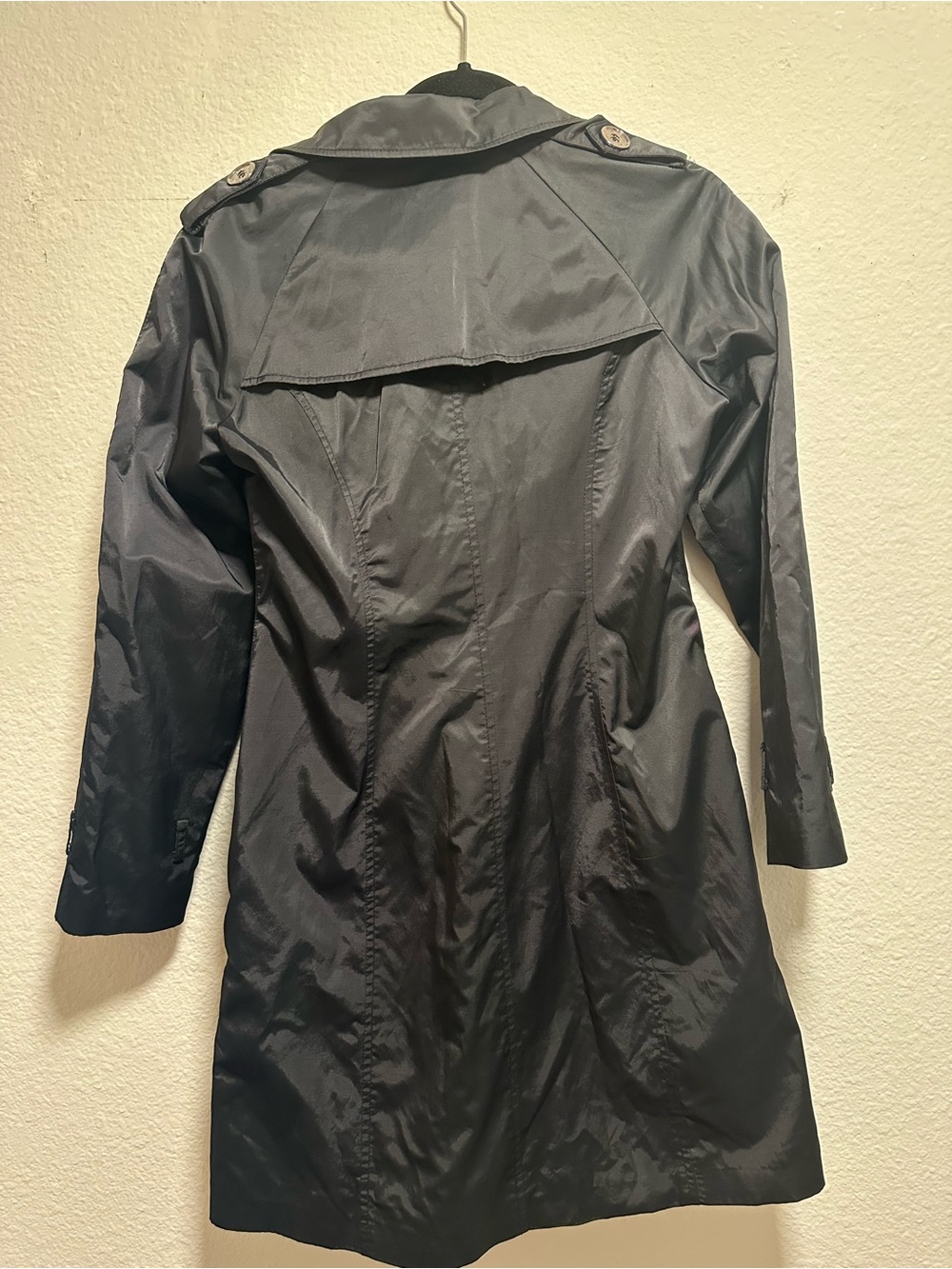 Burberry London Black Trench Coat Jacket Size 42 Double Breasted Designer - Picture 7 of 12